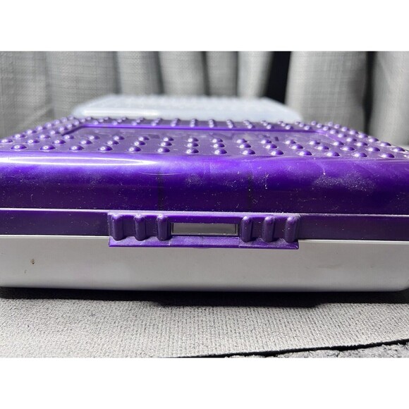 SpaceMaker Retro Plastic Pencil Boxes Purple Clear Stackable Lot of 2 - Picture 5 of 13